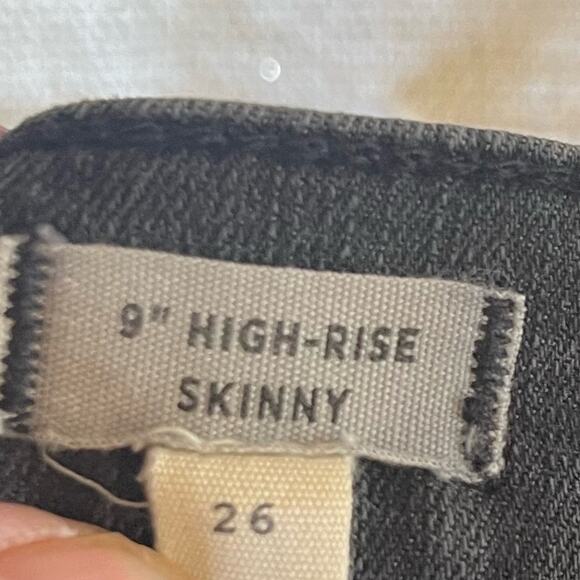 Madewell 9” High-Rise Black Skinny Jeans size 26 - Picture 6 of 13